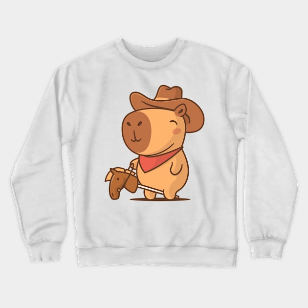 Capybara Cowboy Crewneck Sweatshirt by zoljo